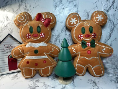 2 Pupazzi Pan Di Zenzero Mickey E Minnie Mouse 30 Cm - Regalo Per Bambini