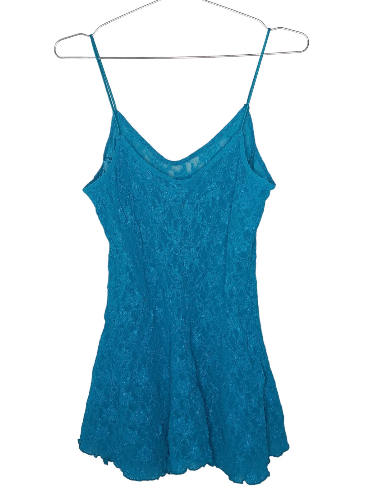 UNDERCOVER Abito vintage Victoria’s Secret etichetta oro blu pizzo M floreale USA Y2K