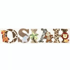 Jungle Safari Themed Wooden Letters - Personalized For Nursery Or Baby Shower