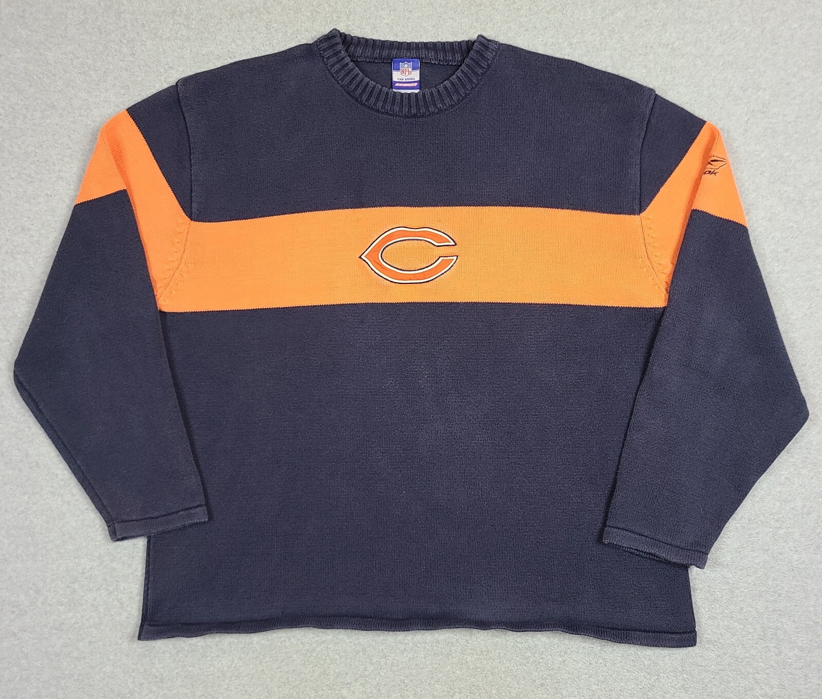 Vintage Chicago Bears Pullover Sweatshirt Reebok Size XL Navy Y2K Soft NFL
