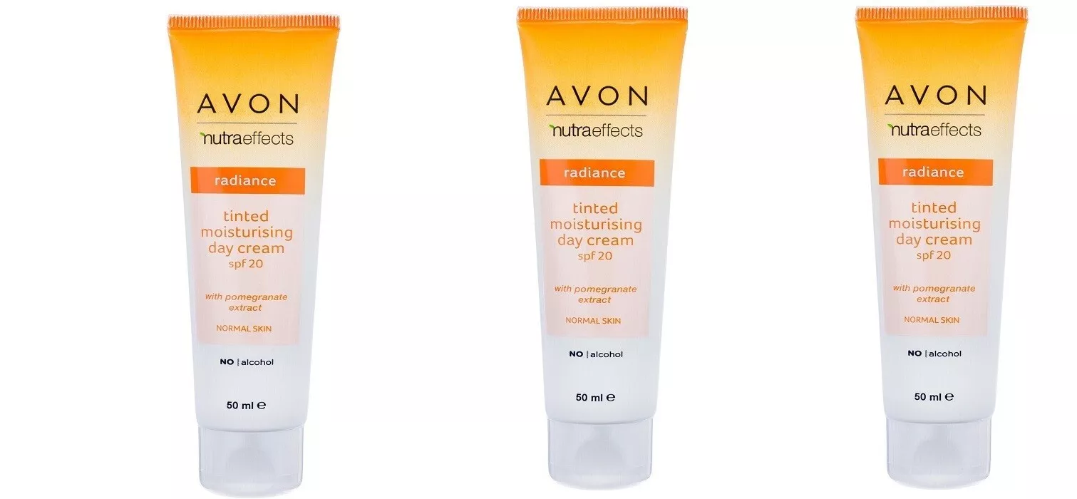 3× Avon Nutraeffects Radiance Tinted Moisturiser SPF20 50ml | Hydrating Glow
