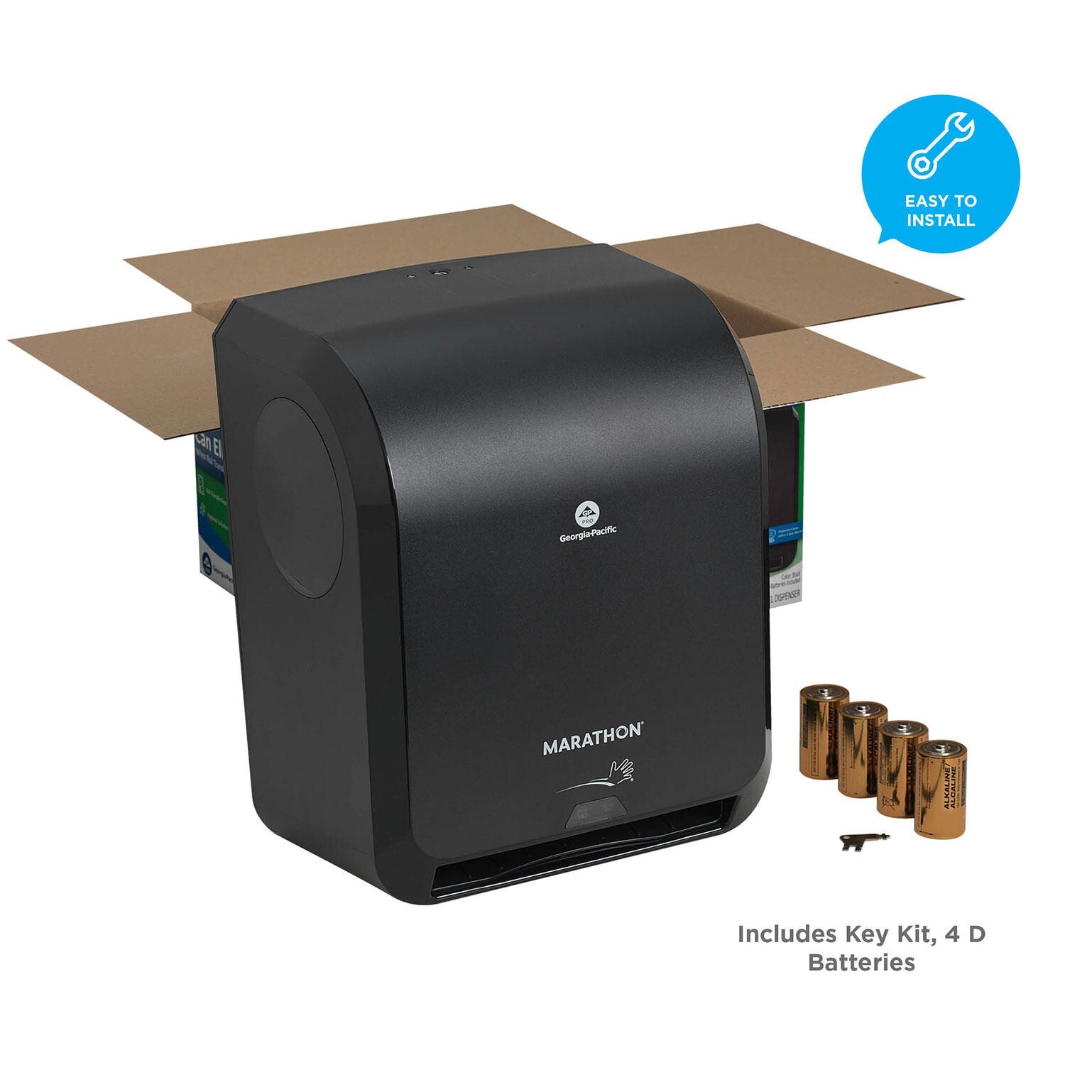 Marathon Automated Hardwound Paper Towel Dispenser, Black