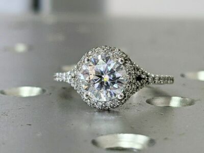2 Ct Round Cut Moissanite Stone  Engagement Wedding Ring 14K Solid White Gold