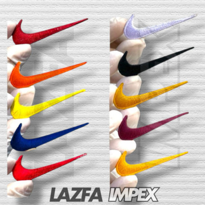 Swoosh Patches Embroidered Swoosh in Multi Colors 2.5'' size Sew/Iron on