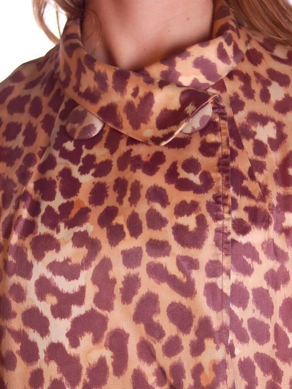 Vtg 50s Leopard Print Swing Coat M Bergdorf Goodman Rain Paka Belted - Image 4 of 4
