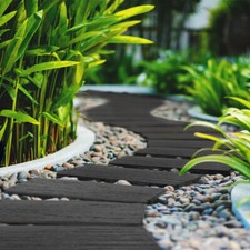 Railway Sleeper Garden Pathway Stepping Stones Recycled Rubber Railroad Steps