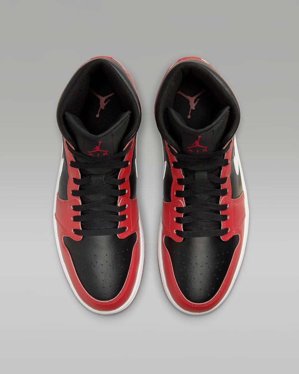 Nike Air Jordan 1 Mid DQ8426-061 Black Gym Red White Men's Shoes Nike Air Jordan 1 Mid DQ8426-061 Black Gym Red White Men's Shoes