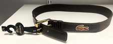 VINTAGE IZOD LACOSTE BROWN LEATHER AND ELASTIC BELT NEW OLD STOCK TAGS SIZE 26