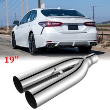 For Toyota Camry 2.5" Inlet Dual 3.5''Outlet 19''Long Exhaust Blast Pipe Weld-On