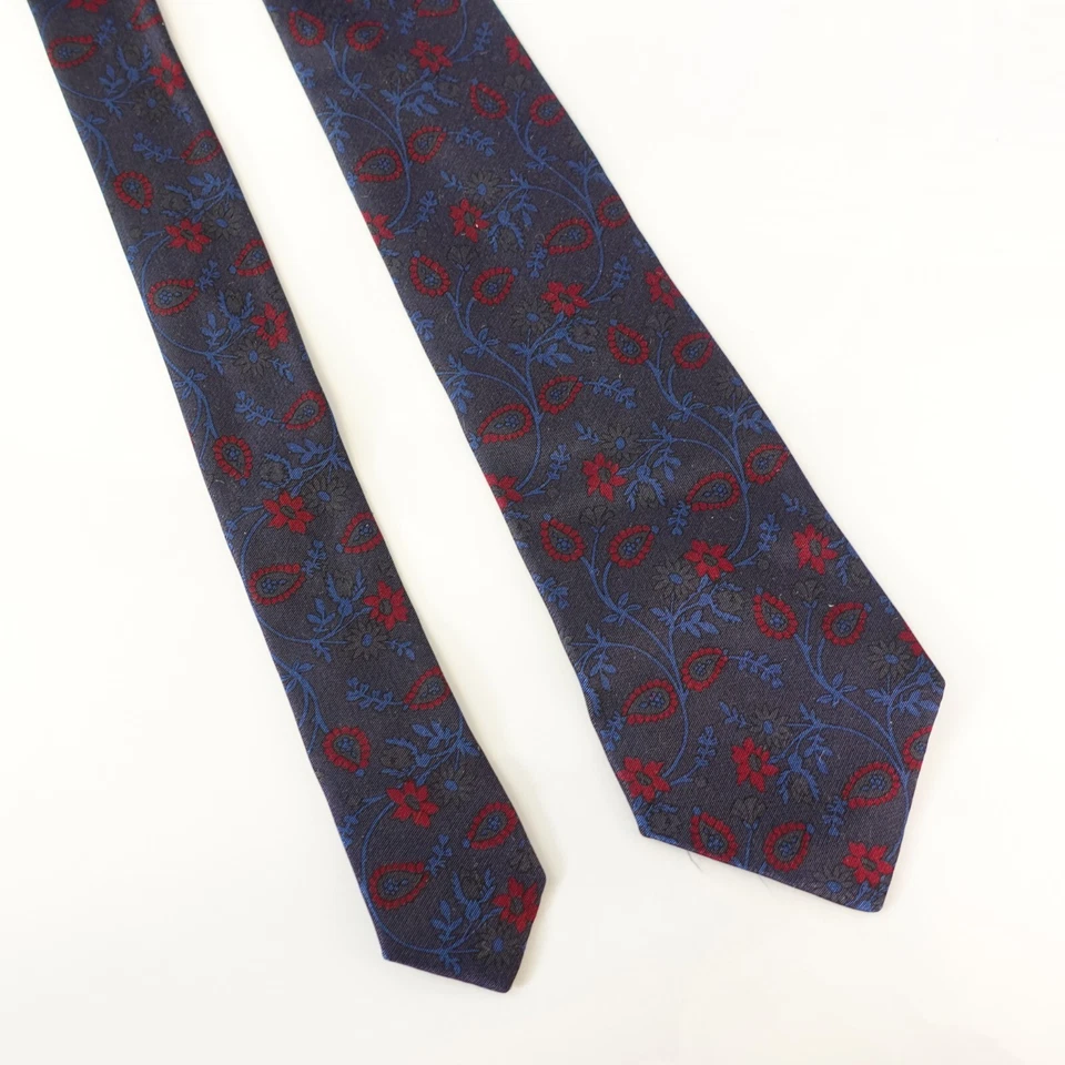 Emanuel UNGARO шеи галстук мужчин темно-синий цветочный шелк роскошь природы богемное узкий костюм - Изображение 4 из 4