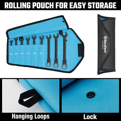 Ratcheting Wrench Set Metric 9-Piece Flex-Head Ratcheting