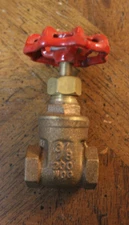 B & K 3/8 Brass Gate Valve Threaded 200 WOG