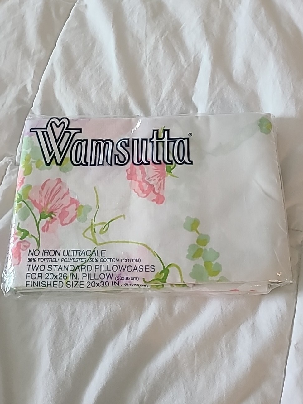 Vintage New In Package Wamsutta 2 Standard Pillow Cases Ultracale SWEET