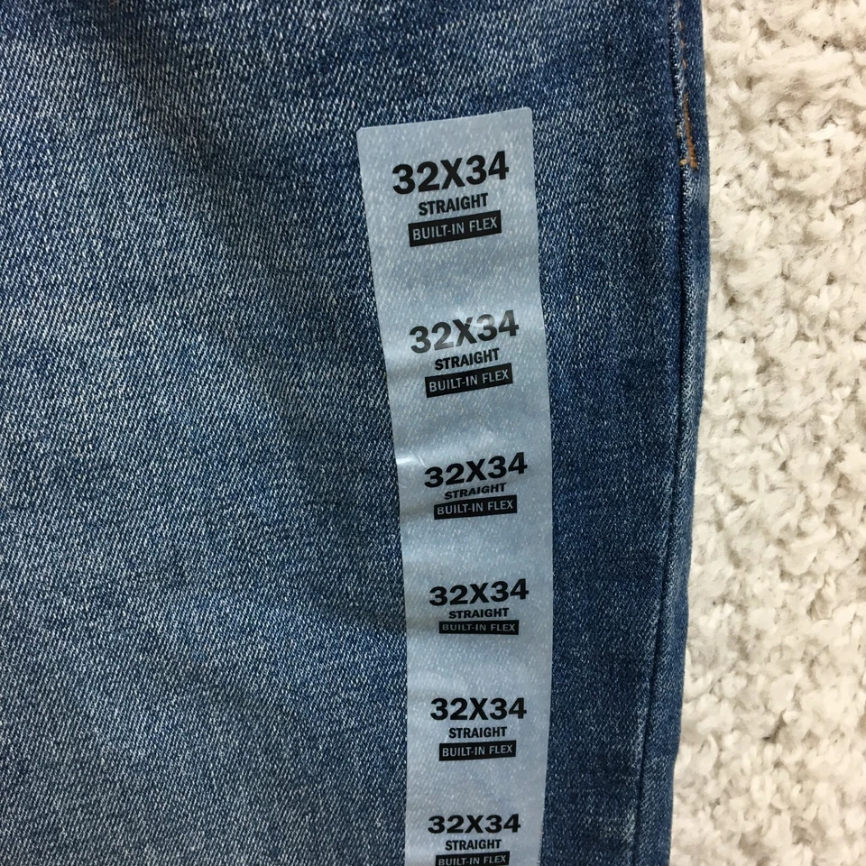 NEW Old Navy Jeans 32x34 Mens Blue Straight Built In Flex Medium Wash Casual - Image 4 of 4