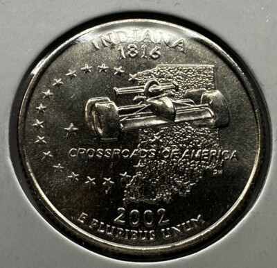 2002-D Indiana State Quarter 25cent Coin from US Mint Set