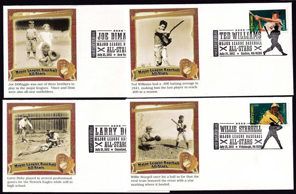 2012 Major League Baseball Sc 4694-4697 Cleveland FDCs with Fleetwood cachets - Image 2 of 3