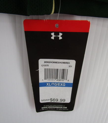 South Florida Bulls Polo Shirt Men XL Green Under Armour Heat Gear NCAA NEW - Picture 6 of 16