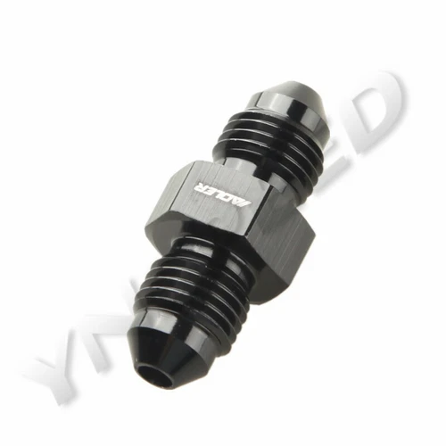 -3AN 3 AN To AN3 AN-3 Aluminum Straight Male Union Fitting Fuel Adapter Black