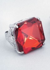 Medieval Fancy Dress Large Red Jewel Ring ASSORTED SHAPE