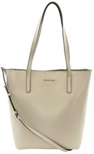 Michael Kors Grey Tote Bag Medium Satchel Shoulder Handbag Leather Emry Womens