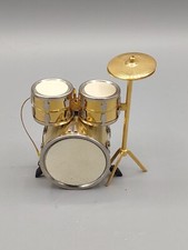 Drum Set Gold 3.2 inch Brass Hanging Christmas Ornament Decoration