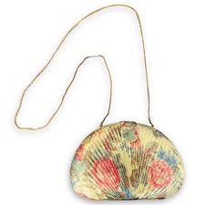 Vintage MAGID Clam Shell Gold Clasp Clutch Chain Shoulder Bag Purse Hard Handbag