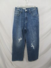 Pilcro Anthropologie Jeans Womens 27 Blue Straight Medium Wash Distressed Cotton