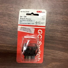 GC Electronics 35-620 On-Off Snap-In Rocker Switch Red