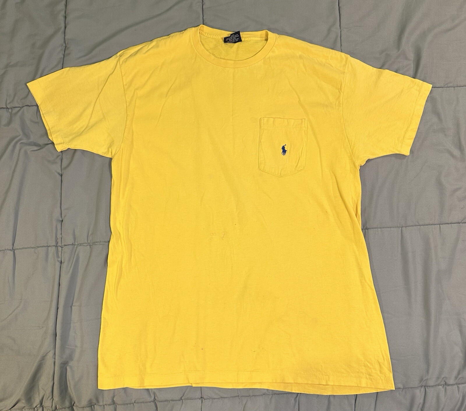 PONY Polo Ralph Lauren vintage taschino tshirt uomo taglia med punto singolo made in USA anni 90