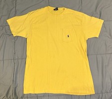 Vintage Polo Ralph Lauren Pocket Tshirt Men Size Med Single Stitch USA Made 90s