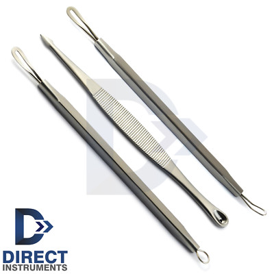 3Pcs Schamberg Comedone Extractor #2-3-4 Blackhead Remover Acne Pimple Blemish
