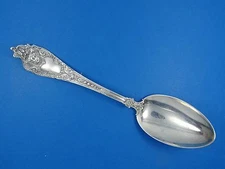 ANTIQUE MECHANIC Co STERLING TEA SPOON ART NOUVEAU CHERUB ANGEL PUTTI ~ 5.5"