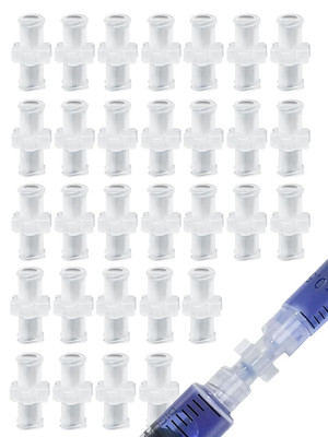 30Pcs Luer Lock Connector Kit, Syringe Adapter, PP Syringe Transfer Joint, Luer 