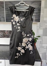 Women White House Black Market Dress Black Satin