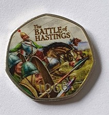 The History of Britain Through The Ages 50p Shaped Coin The Battle of Hastings
