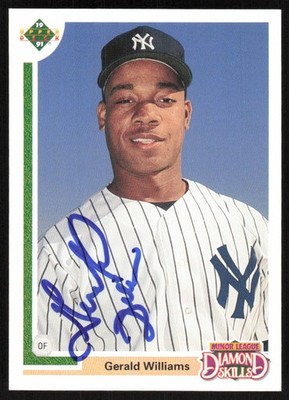 1991 Upper Deck Final Edition Gerald Williams Rookie Auto Yankees #15F COA RC