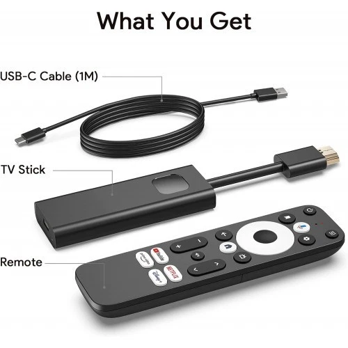 Dcolor GD1 4K Android TV Stick Google Netflix Certified Chromecast Voice Remote - Image 2 of 4