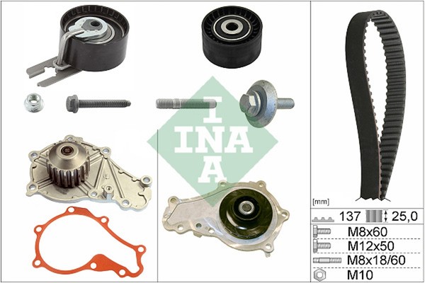 Wasserpumpe + Zahnriemensatz Schaeffler INA 530 0375 30 FüR Ford Peugeot Volvo 2-image