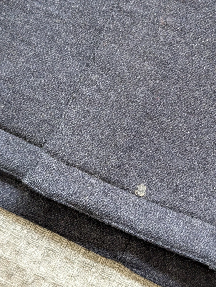 A.P.C. Hooded Coat Mens Large Charcoal Wool Blend Full Zip Snap Front Lined - Image 4 of 4