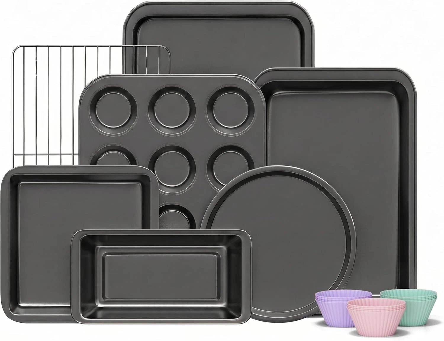 Bakeware Set 19-Piece Nonstick Carbon Steel Compact Kitchen Collection for Small