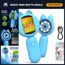 Kids Digital Microscope with 2-Inch Screen, 4X Zoom, 8 LED Lights - STEM Learnin