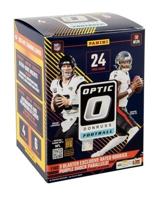2024 DONRUSS OPTIC NFL FOOTBALL BLASTER BOX PURPLE SHOCK/UPTOWN/DOWNTOWN 