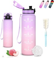 Wasserflasche, Trinkflasche 1L, Auslaufsicher, Trinkflasche Mit Zeitmarkierung,