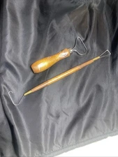 Vintage set of 2 Kemper Tools For Clay & Pottery Sculpture - wooden handles