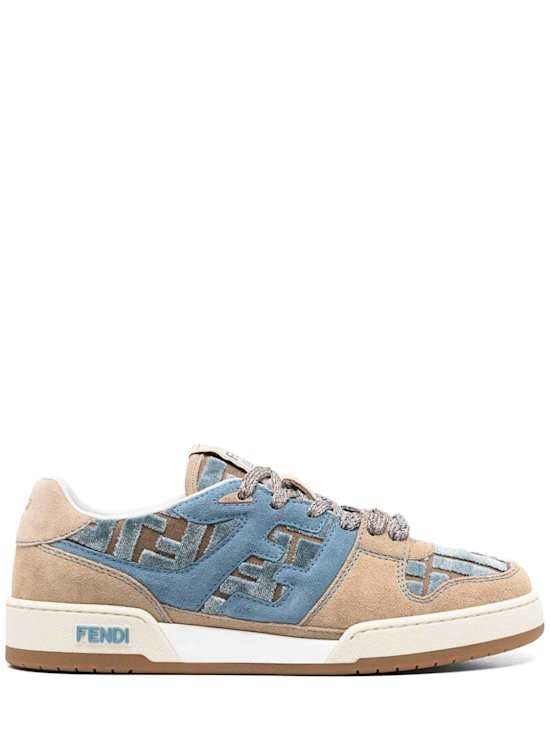 Fendi - Women - Embroidered denim sneakers - Blue 171090₽
