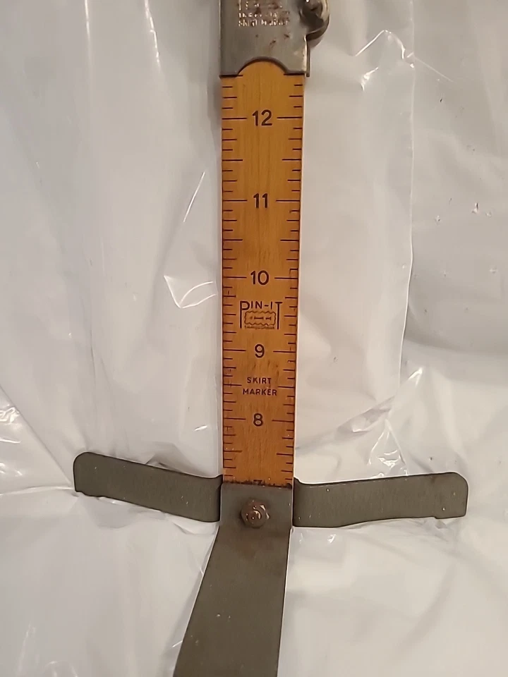 Vintage Pin-It Skirt Marker 20" Textile Hem Marker Adjustable Wood Ruler USA - Image 4 of 4