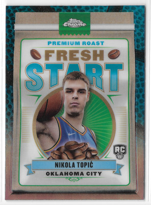 2024-25 Topps Chrome Fresh Start Blue Basketball #FS-9 Nikola Topic RC Thunder