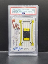 2022 National Treasures - Ochai Agbaji Rookie Materials Auto Triple #d/99 PSA 9