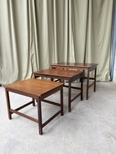 Vtg Mid Century Teak Nest Of Side Tables Scandi Danish Style Retro R981