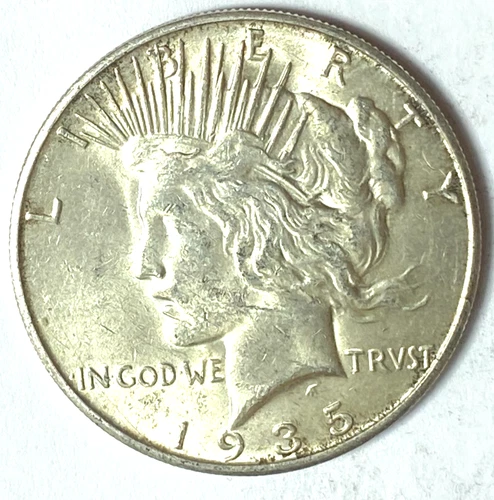 1935 S $1 Peace Silver One Dollar US San Francisco AU